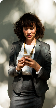 Professional checking a phone