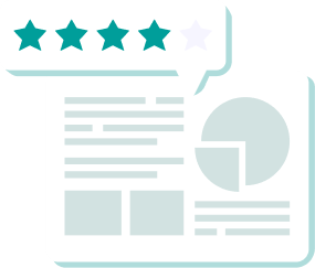 A quality report card with a 4.5-star rating and chart summary